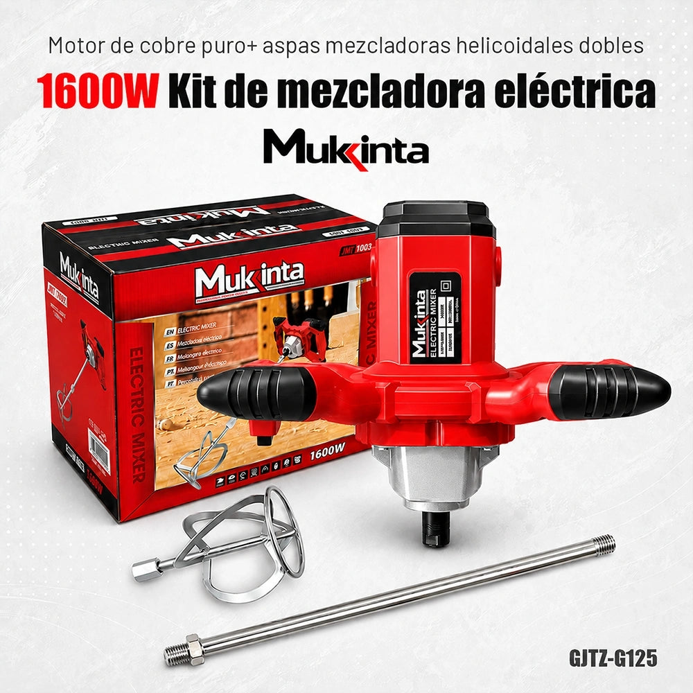 Mezcladora Eléctrica Mukinta 1600W con 6 Velocidades | GJTZ-G125