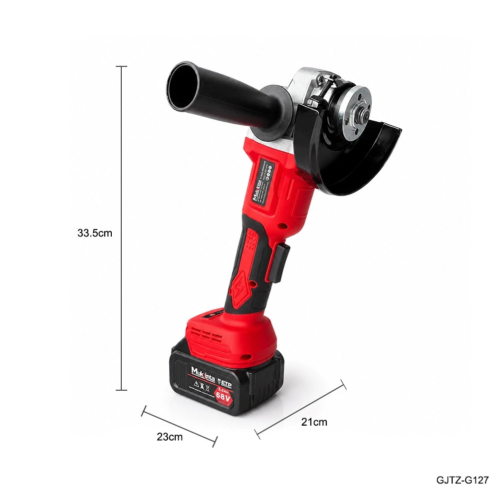 Amoladora Angular Inalámbrica Mukinta 64V de 125 mm con 2 Baterías | GJTZ-G127