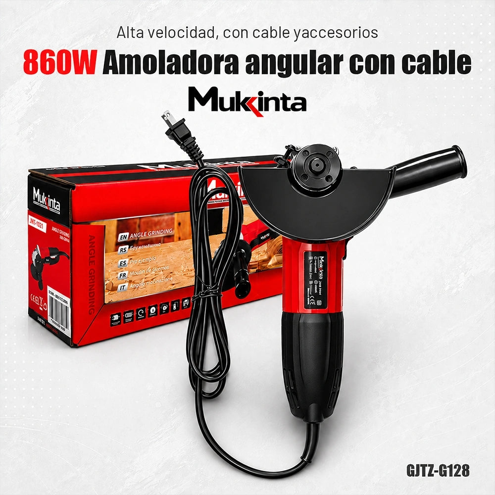 Amoladora Angular Eléctrica Mukinta 860W de 125 mm | GJTZ-G128